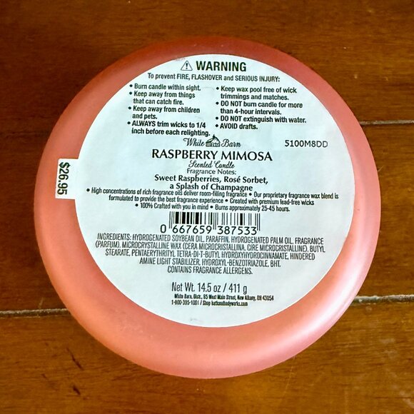 NEW RASPBERRY MIMOSA 3-Wick 14.5oz Candle Bath & Body Works - Picture 3 of 3